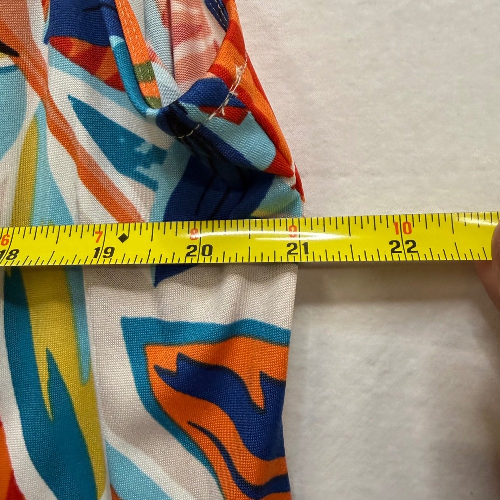 Kim Rogers Curvy Womens 3X Tropical Leaf Print Sleeveless V-Neck Swing Dress New - Picture 6 of 8